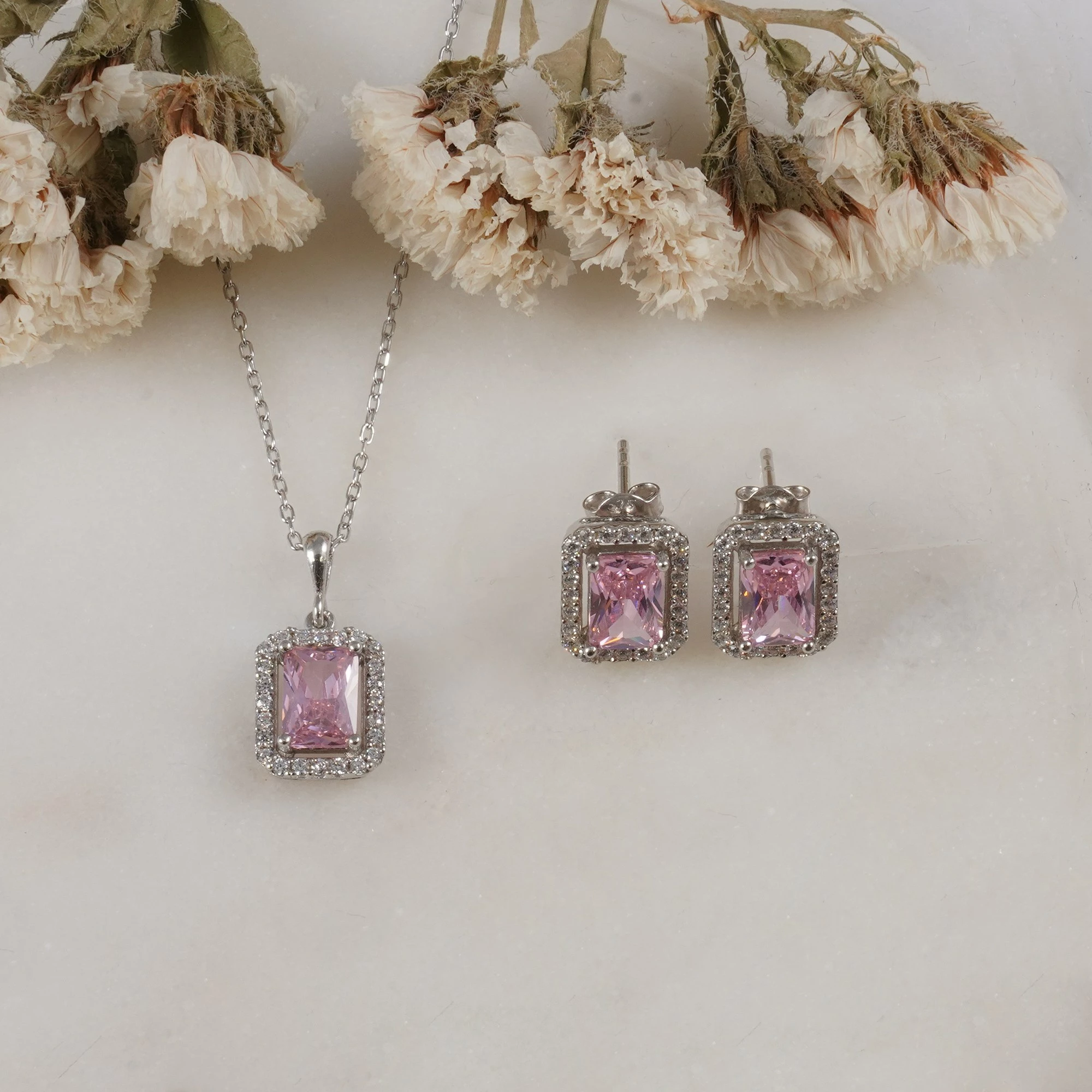 Set varëse dhe vathë argjendi, ngjyrë rozë, Jumeon, 11567PEMBE