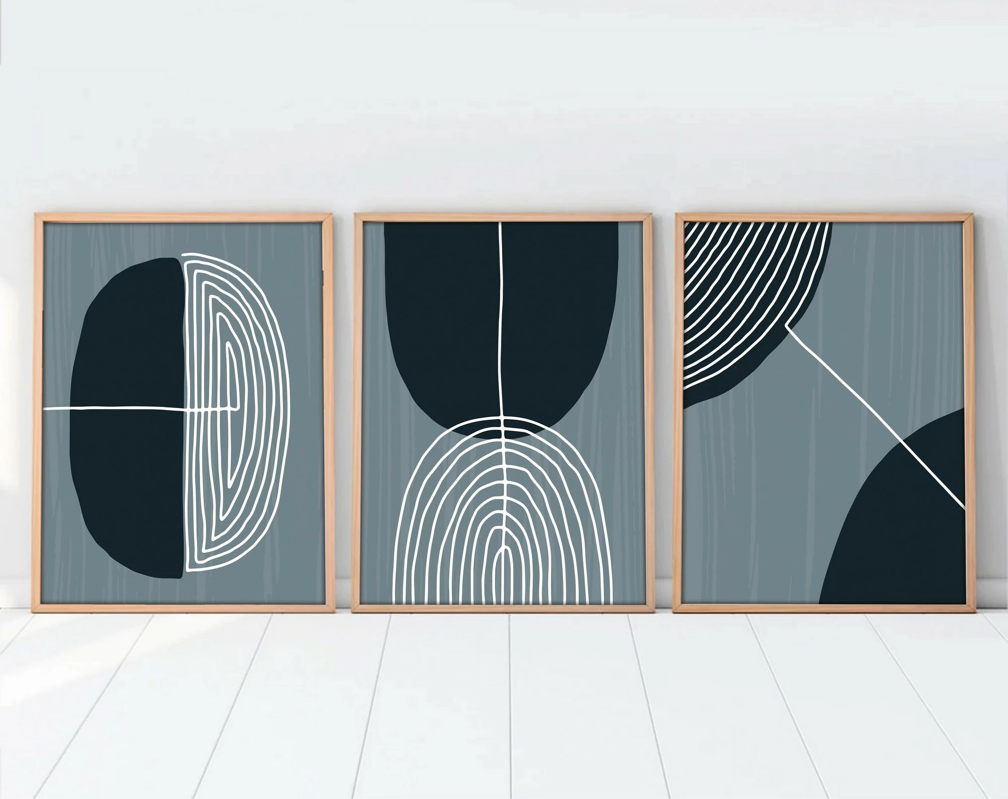 Pikturë dekorative me kornizë, MDF, 3 copë, Wallity, Huhu214, 30x40cm