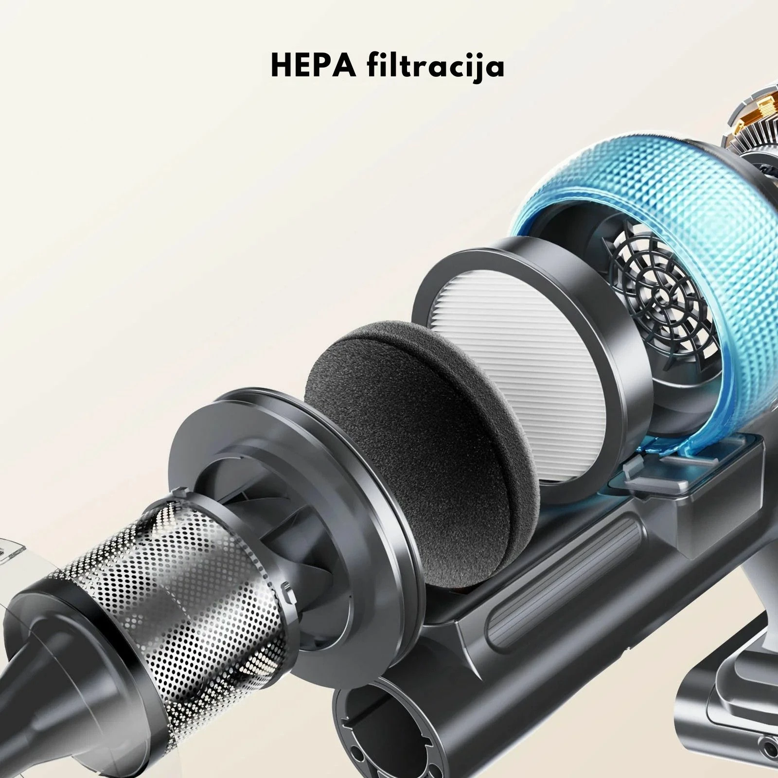 Fshesë elektrike vertikale pa kabllo Yaber P20 120AW, HEPA, 0.8L, 52 min, portokalli