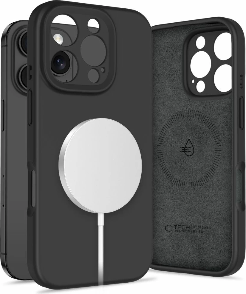 Mbështjellës Tech-Protect Liquid Silicone MagSafe për iPhone 16 Pro Max, Zi