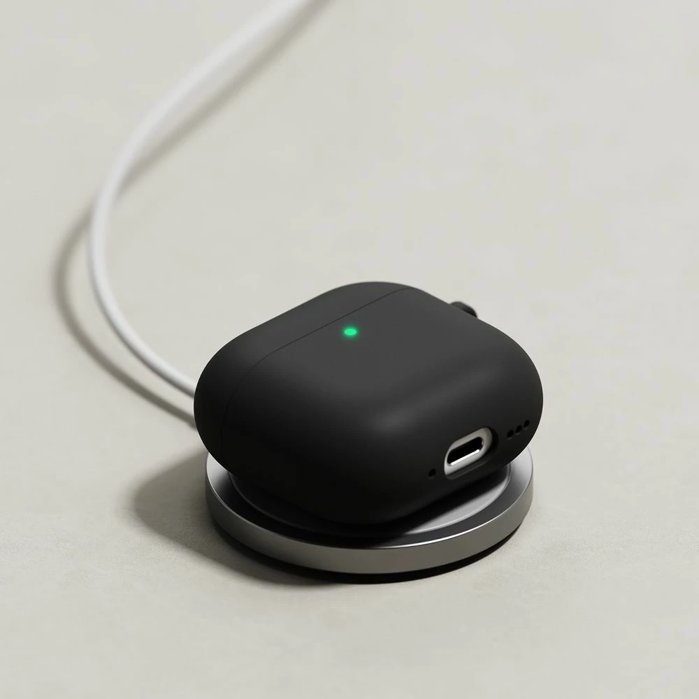 Mbështjellës silikoni Ringke për Apple AirPods 4, Bezhe, me karabiner
