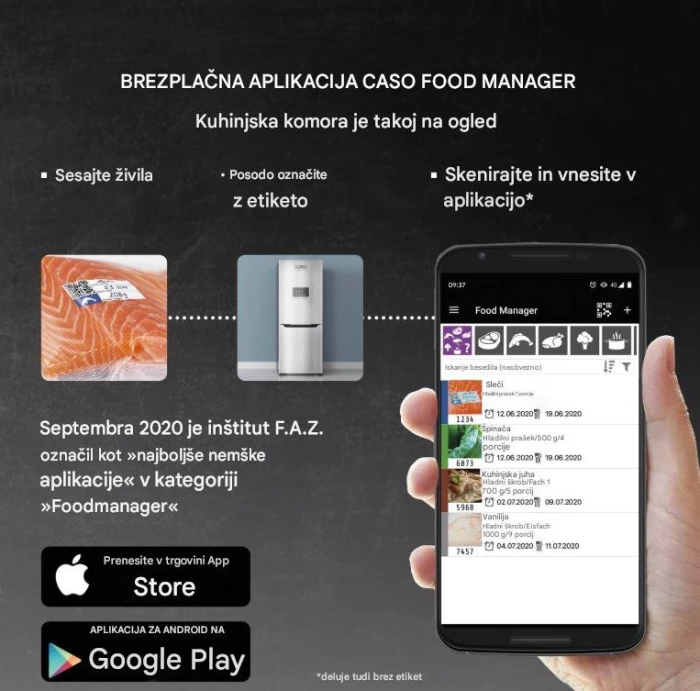 Set qese vakumi dhe role folie CASO Complete Foil 5 1237, 50x 16×23 cm + 5 role (2x 20×600 cm, 1x 28×600 cm, 2x 30×600 cm), BPA-free, transparent