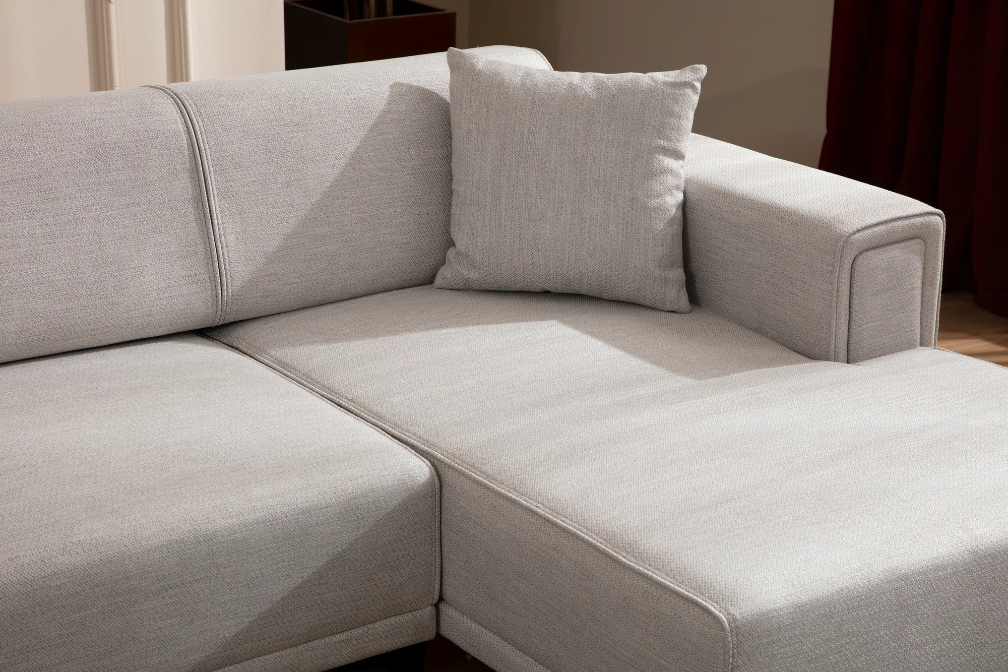 Kënd-sofë krevate Atelier del Sofa, Horizon, kënd i djathtë, ngjyrë ecru