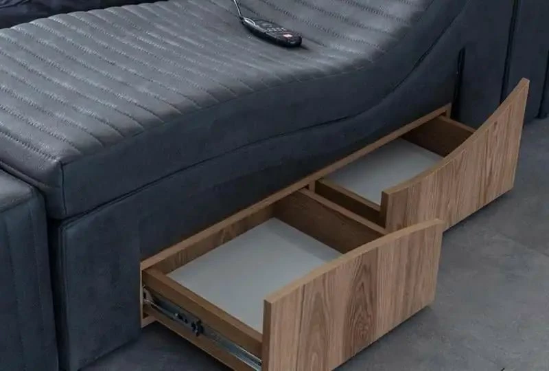 Krevat dopio me funksione të mençura, ngjyrë e zezë, Skye Decor