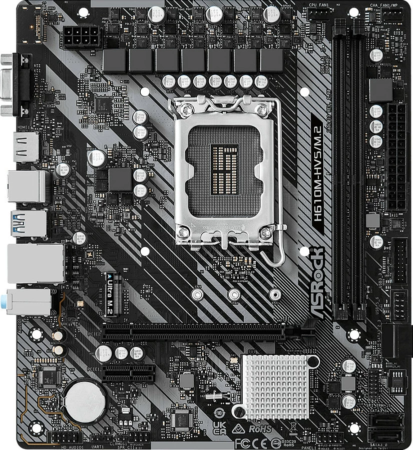 Pllakë amë ASRock H610M-HVS/M.2 R2.0, LGA 1700, DDR4 64GB, micro ATX