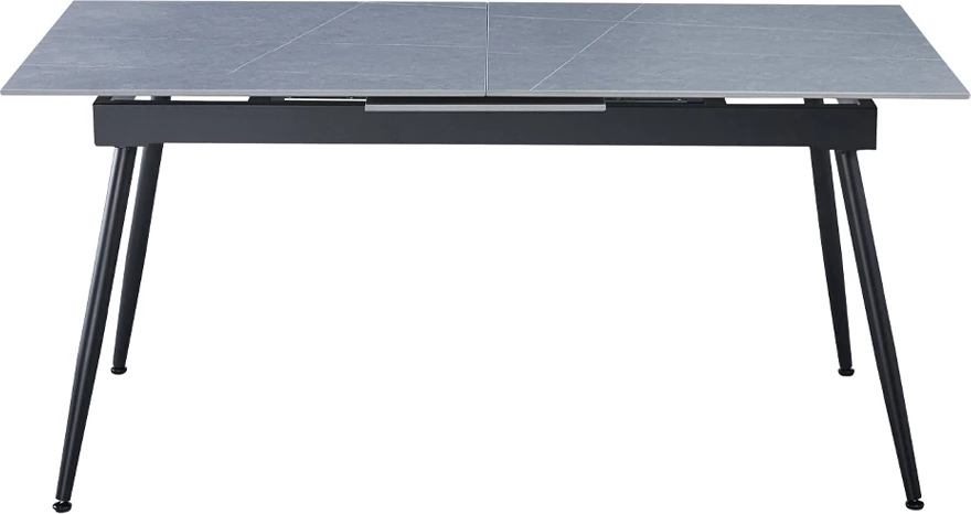 Tavolinë zgjatëse Atlantis, ngjyrë gri me pamje mermeri, 160x80x75cm