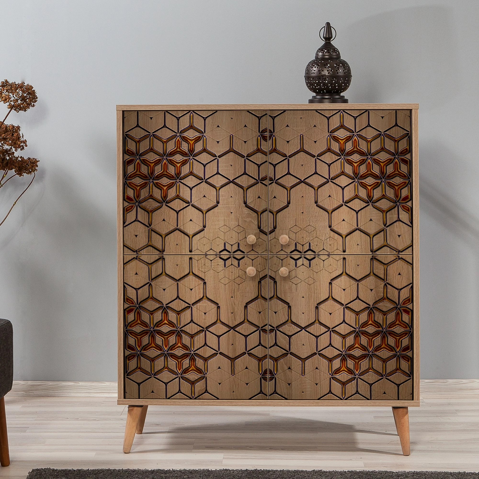 Dollap multifunksional Hanah Home, Multilux-720, ngjyrë lisi Sonoma