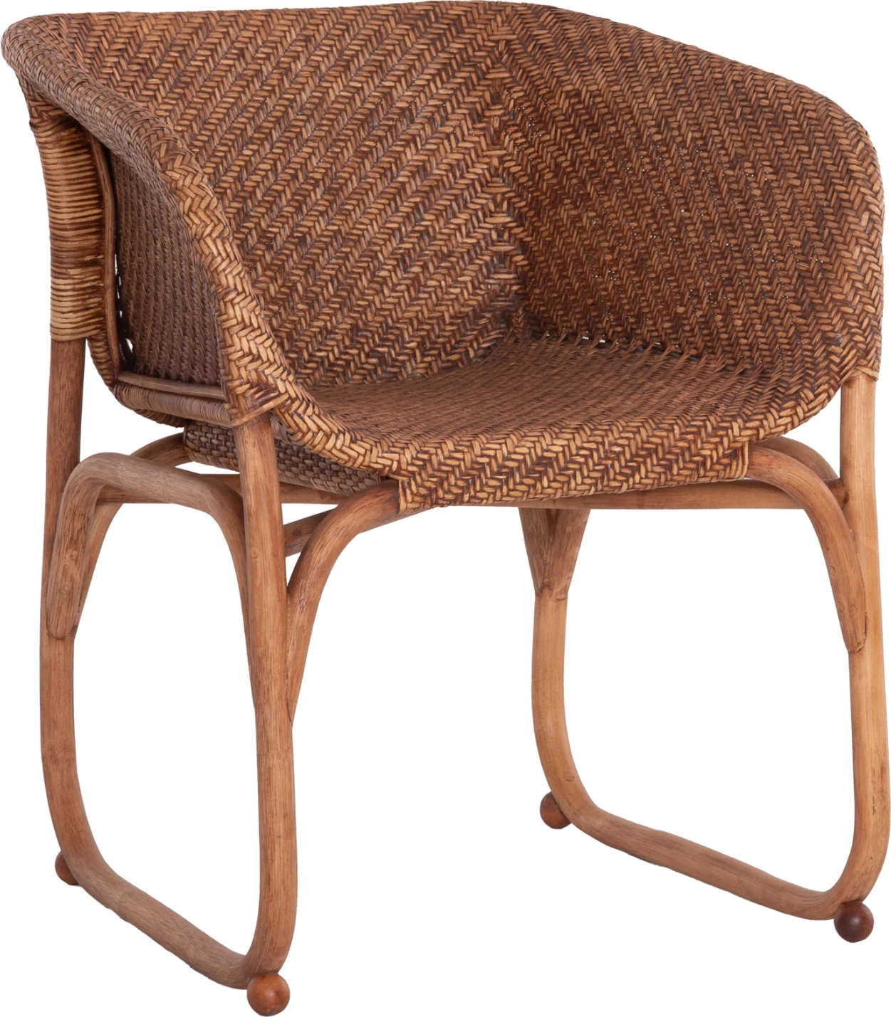 Karrige TUCKET FH9958.02 prej ratan natyral, ngjyrë arre, 63x60x77H cm