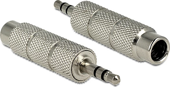 Adapter audio DeLOCK 65548, 3.5mm mashkull në 6.35mm femër, metalik, argjendtë
