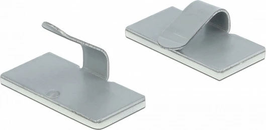 Kapëse kabllosh vetëngjitëse DeLOCK, çelik inox, 10 copë, çelik saten