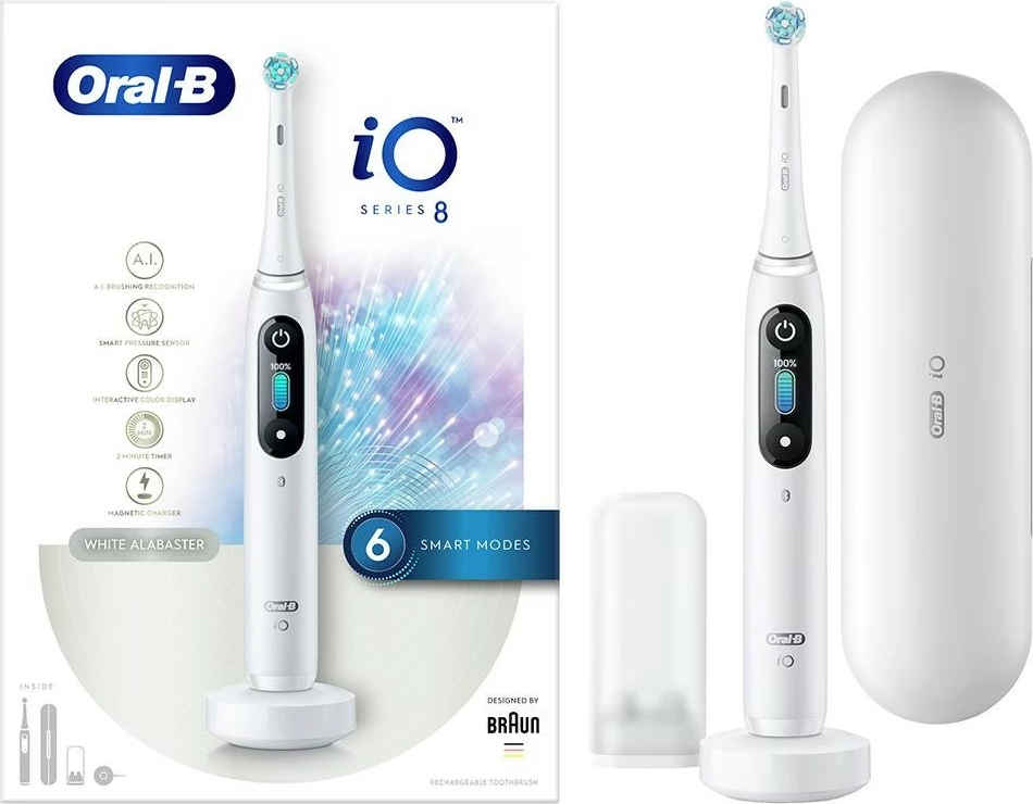 Furçë dhëmbësh rrotulluese Oral-B iO 4210201363064, Adult, Daily care, Deep clean, Gum care, Sensitive, Whitening, White
