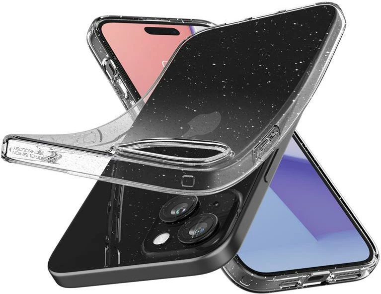 Mbështjellës Spigen Liquid Crystal Glitter për iPhone 15 Plus, Transparent me shkëlqim