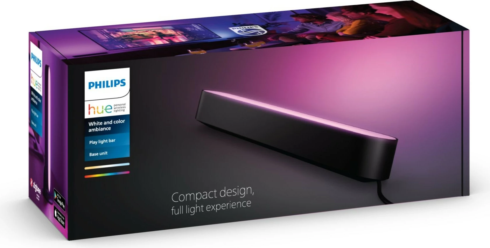 Llambë tavoline smart Philips Hue Play, LED, ZigBee, e zezë