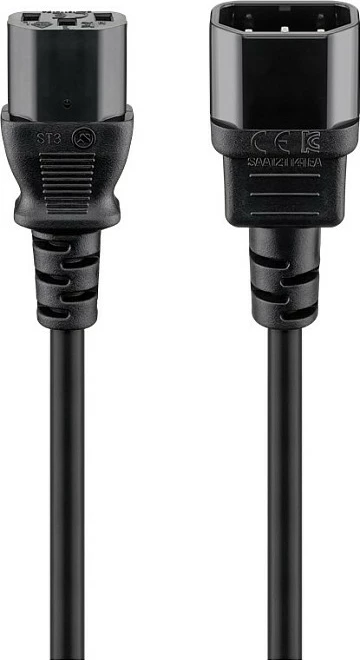 Kabllo rryme zgjatëse Goobay Kaltgeräte, IEC C14 në C13, 1.5m, e zezë