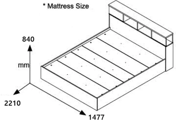 Krevat dopio, ngjyrë lisi Castilo, 140x200cm