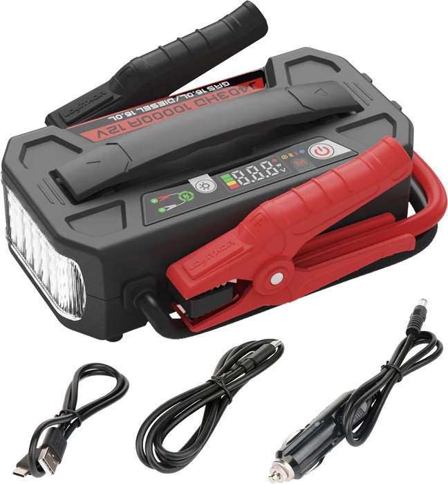 Jump starter Lokithor J403HD 64,000mAh (236.8Wh) 10,000A 12V, set me kabllo dhe adapter 12V