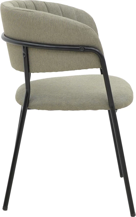 Karrige Morel, stof gri, këmbë metalike të zeza, 55x55x76cm, set prej 2 copësh