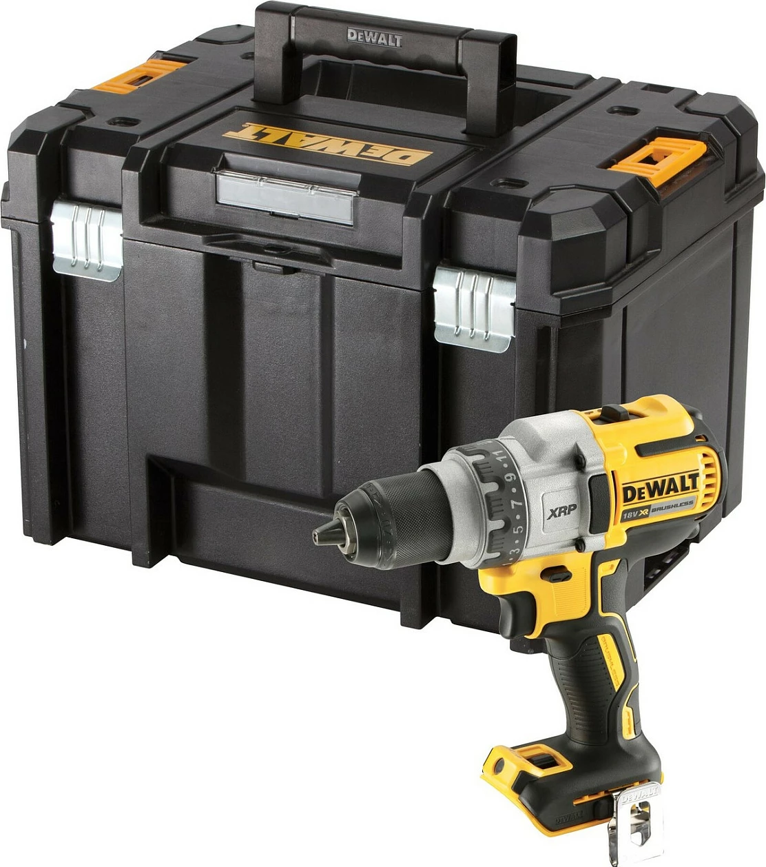 Shurubdrillë DeWALT 18V, Li-Ion, 3 shpejtësi, mandrinë pa çelës, verdhë/zezë