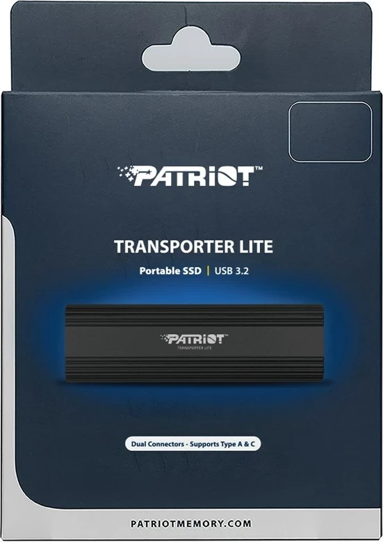 Disk i jashtëm SSD Patriot Memory Transporter Lite 1 TB, USB Type-C, i zi