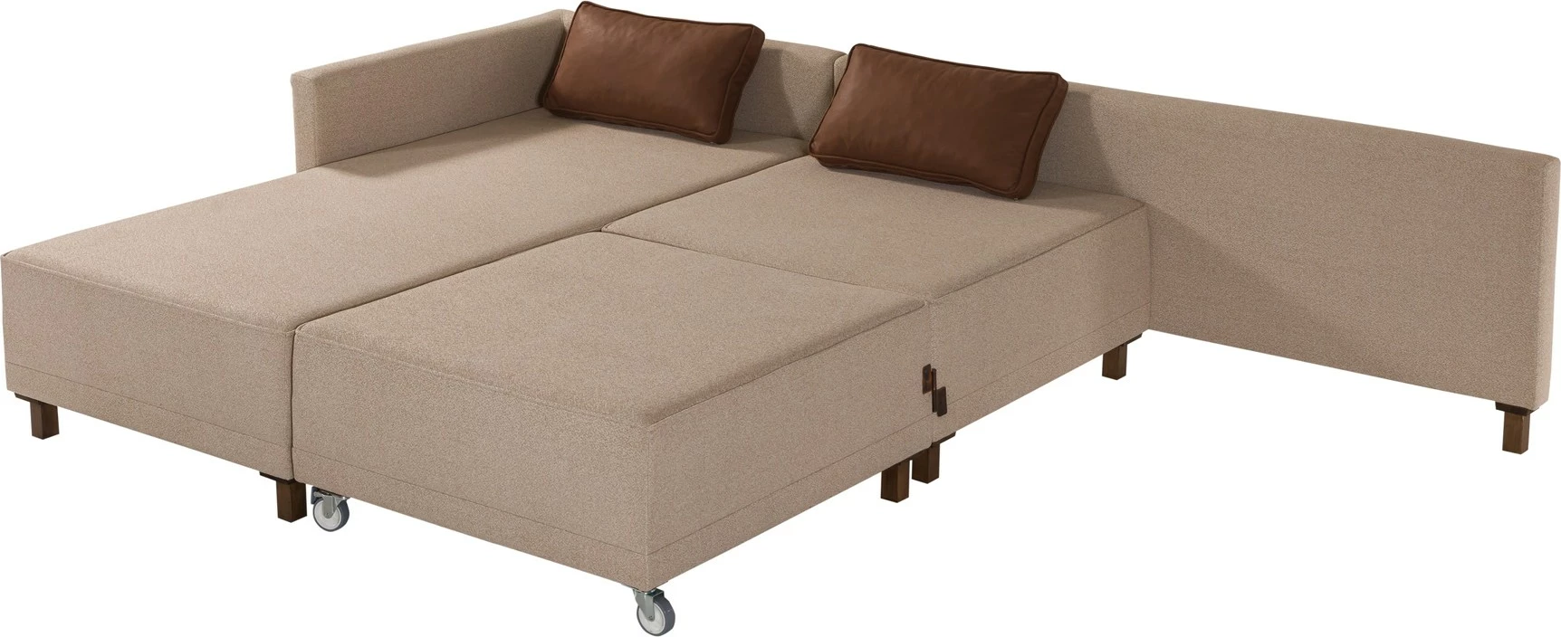 Kënd-sofë krevati Atelier del Sofa, Matris majtas, ngjyrë kafe