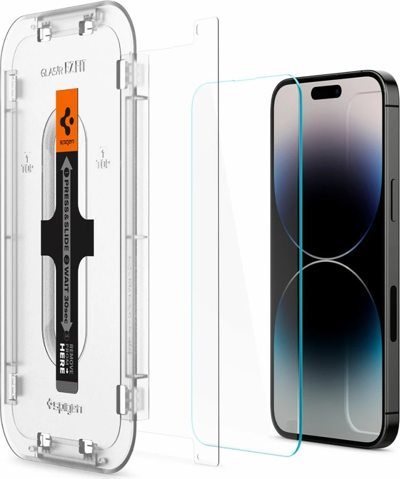Xham i temperuar Spigen Glas.tR EZ Fit për iPhone 14 Pro, 2 copë