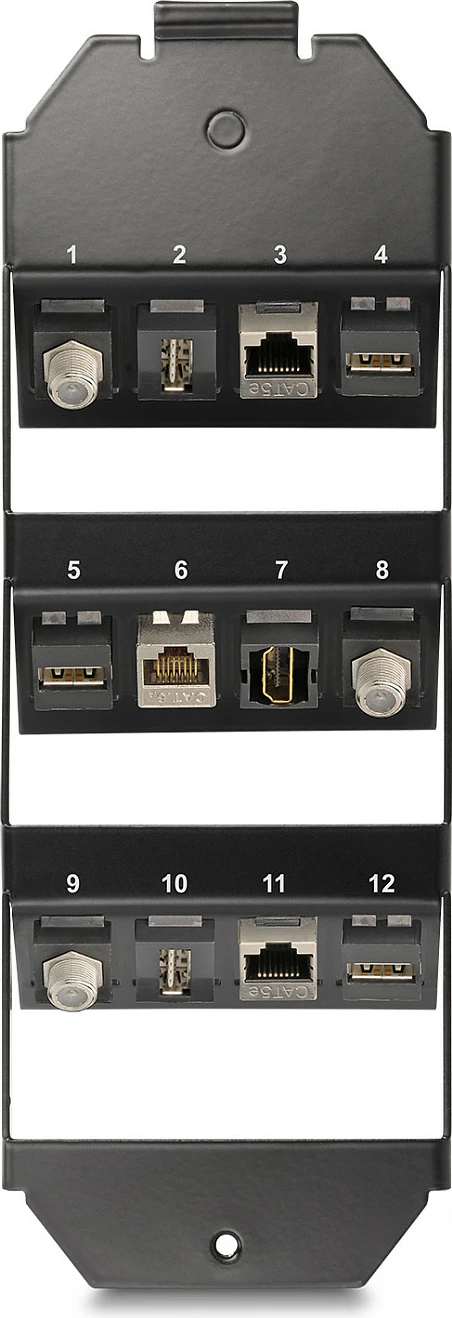 Mbajtës Keystone DeLOCK 12-port për floor tank, metal, i zi
