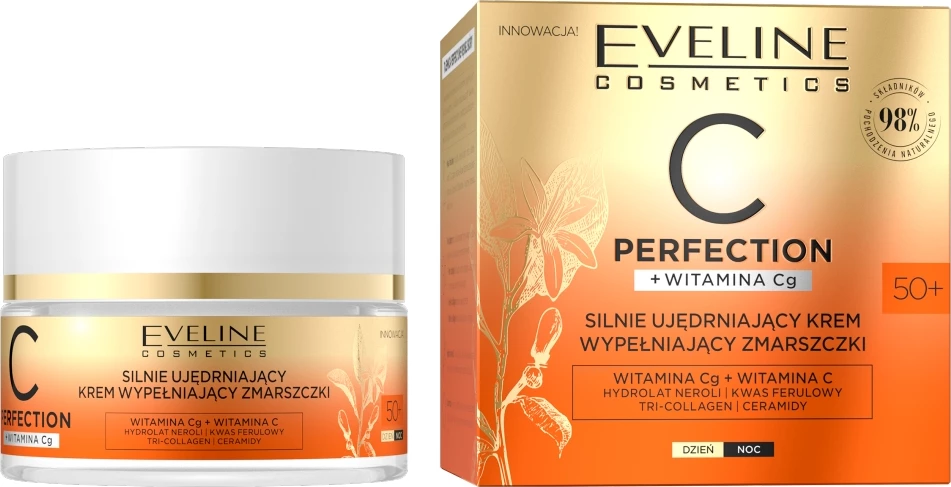 Krem për fytyrë kundër rrudhave Eveline Cosmetics C-Perfection 50+, për femra, 50ml