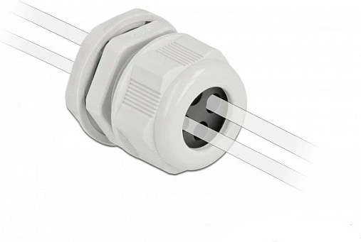Glandë kablli DeLOCK PG29, 4 hyrje, IP68, për kabllo 8 mm, 2 copë, gri