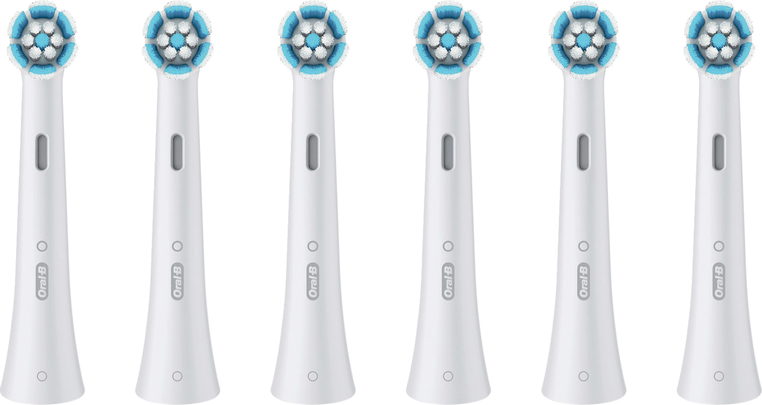 Koka zëvendësuese për furçë dhëmbësh Oral-B iO, pastrim i butë, 6 copë, bardhë/blu