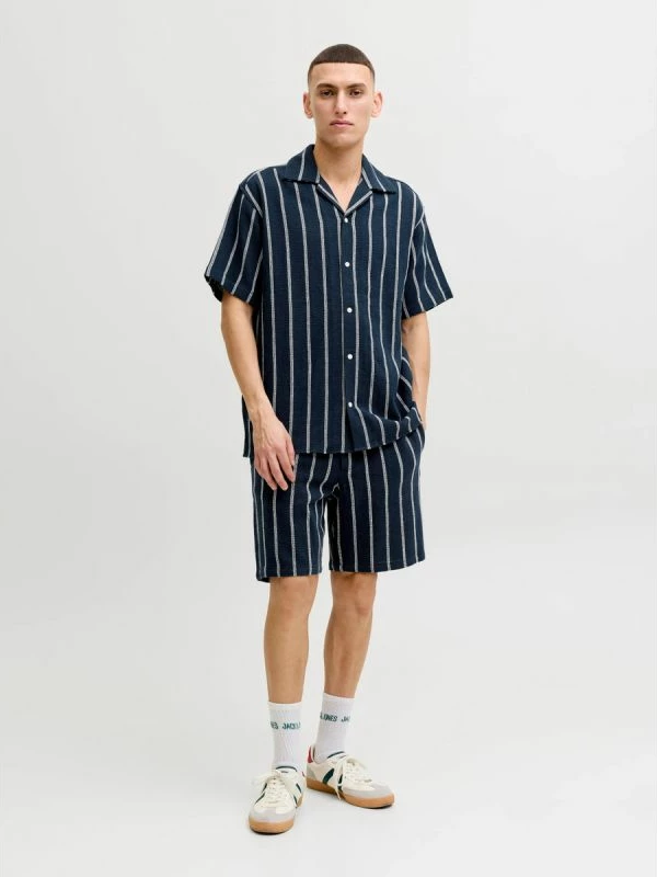 Shorce për meshkuj Jack&Jones JPSTJAIDEN COBA STRIPE JOG SHORTS REG SN 12274413, sky captain/stripes [Madhësia: XL]