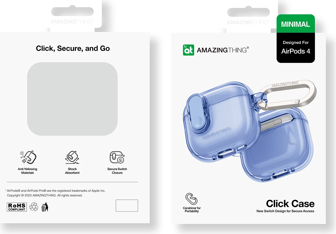 Mbështjellës AmazingThing Minimal për AirPods 4, ultramarine