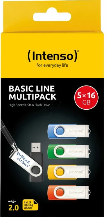 USB stik Intenso Basic Line Multipack 3503575 5x16GB USB 2.0 (80GB total) shumëngjyrësh