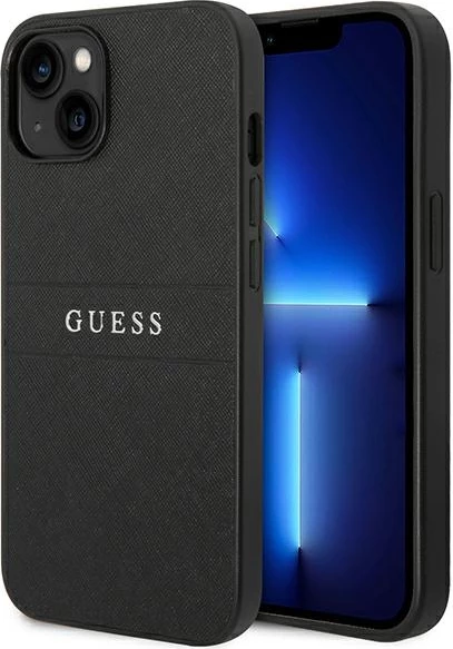 Mbështjellës Guess GUHCP14MPSASBBK për iPhone 14 Plus 6.7", Saffiano Strap, i zi