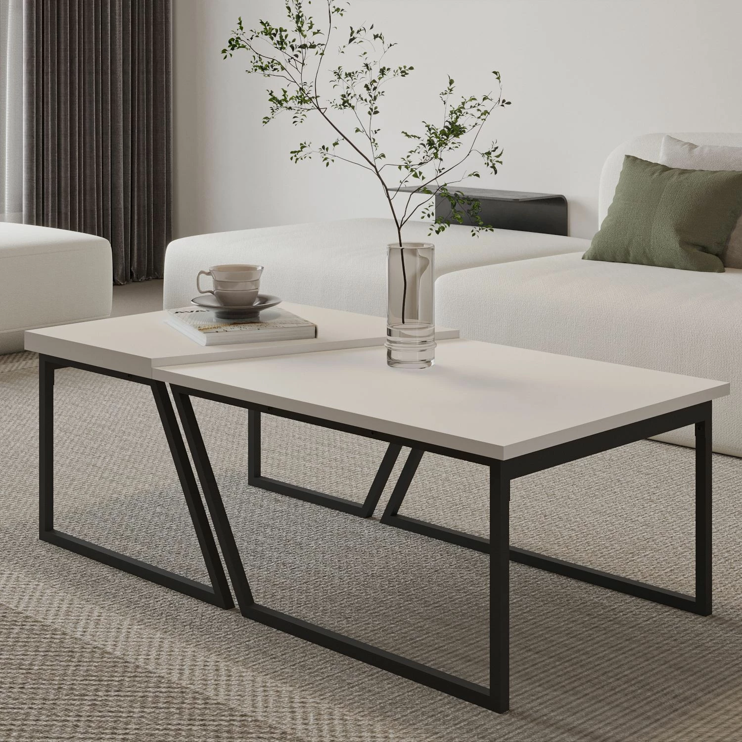 Set tavolinash kafeje Skye Decor, Verona P0024623, e bardhë
