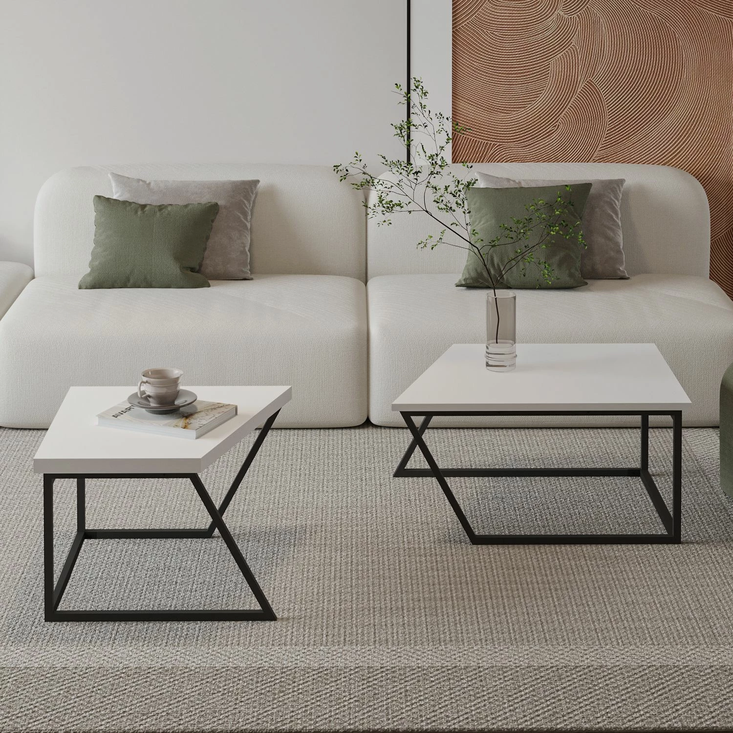 Set tavolinash kafeje Skye Decor, Verona P0024623, e bardhë
