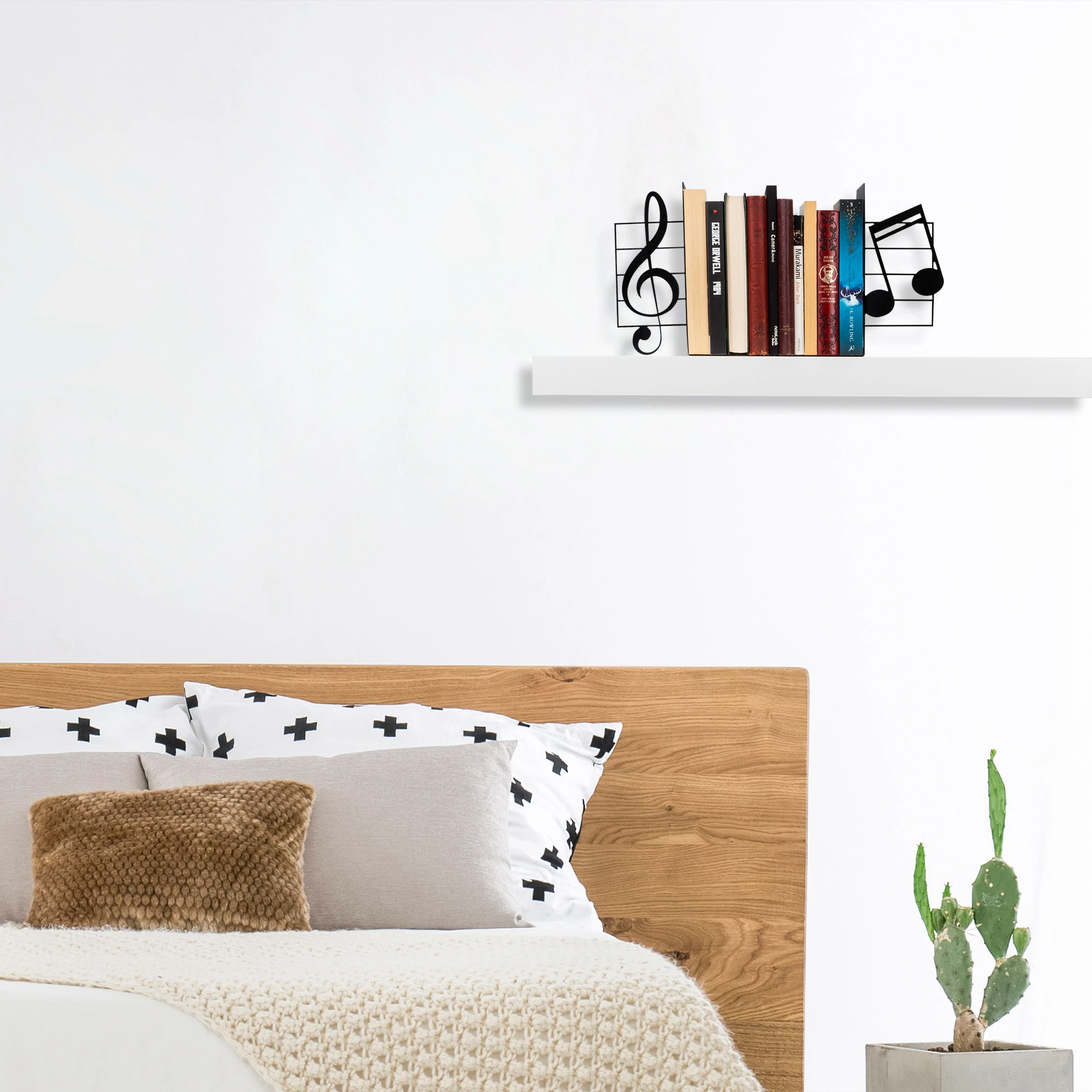 Mbajtës librash metalik Aberto Design, ngjyrë e zezë, 30.5x14x22cm