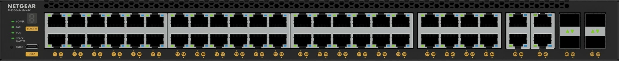 Switch NETGEAR M4350-44M4X4V, Managed, L3, 2.5G Ethernet, PoE, Rack mounting