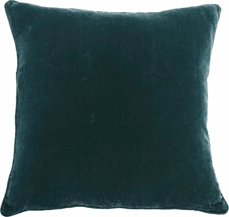 Jastëk dekorativ Belgium, kadife, ngjyrë petrol, 50x50cm