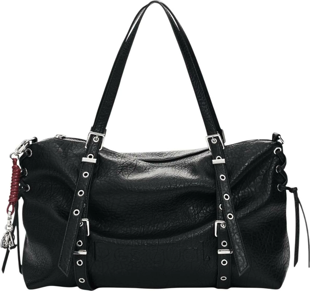 Çantë krahu për femra Desigual BAG_HALF LOGO LANUZA, e zezë
