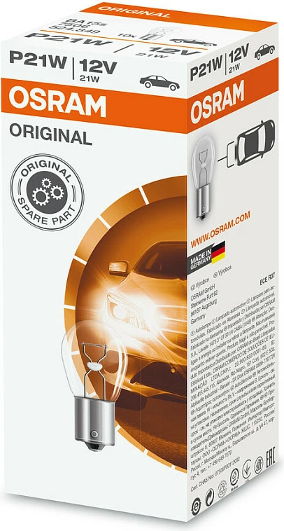 Llambë halogjene OSRAM 7506 P21W, BA15S, 12V 21W, e bardhë