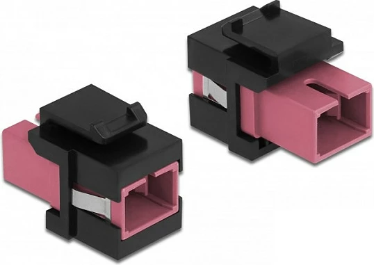 Modul Keystone DeLOCK SC Simplex femër-në-femër, i rrafshët, zi/vjollcë