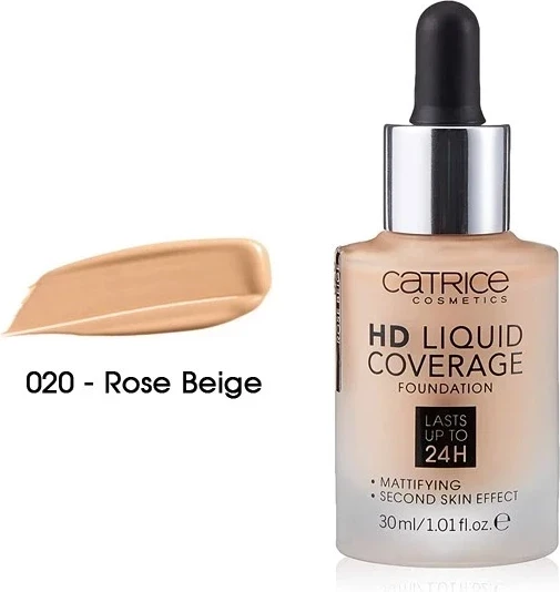 Krem pudër Catrice HD Liquid Coverage, 020 Rose Beige 30 ml, woman