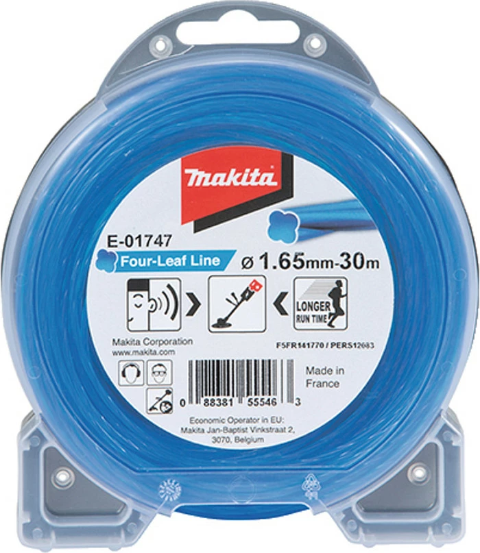 Fije për brushcutter Makita E-01747, Four-Leaf, 1.65mm, 30m, blu