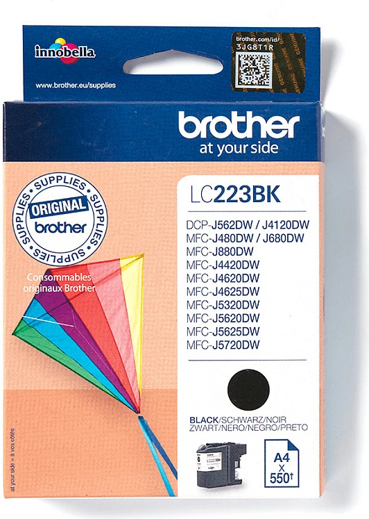 Kasetë bojë Brother LC-223BK, 550 faqe, e zezë