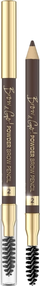 Laps për vetulla Eveline Cosmetics Brow & Go! Powder Eyebrow Pencil 02 për femra, 1 copë
