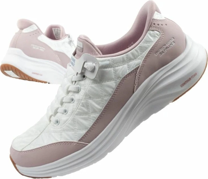 Atlete femra Skechers Contour Foam Slip-ins, të bardha
