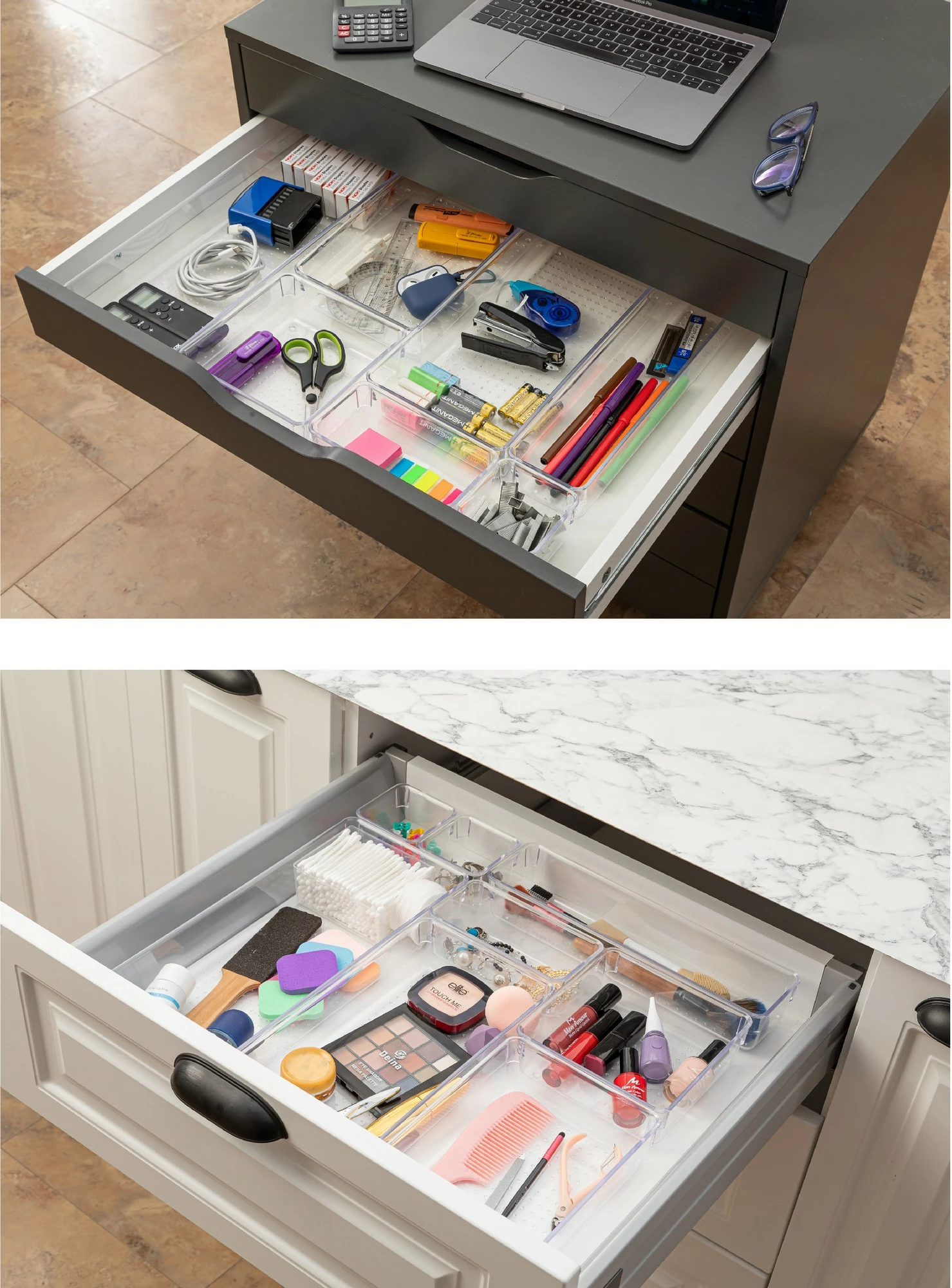 Set organizues për sirtar, transparent, 8 copë