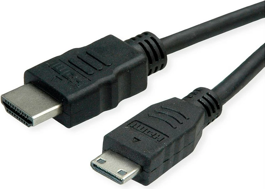 Kabllo HDMI ROLINE 11445580, HDMI Type A në HDMI Type C (Mini), 2 m, 4K 30Hz, e zezë