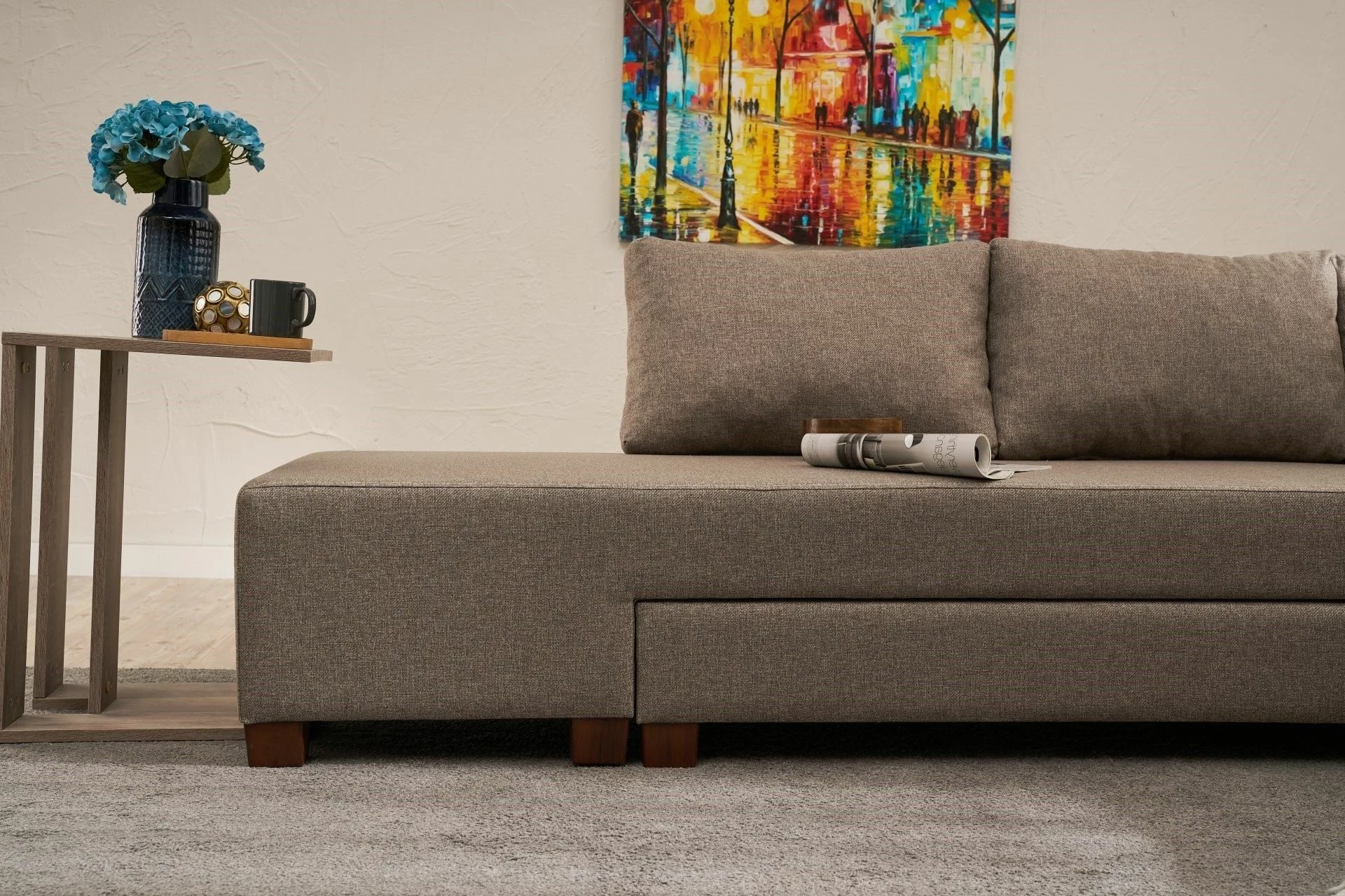Kënd-sofë krevate Atelier del Sofa, Aly Arzilla, kënd i majtë, ngjyrë kafe