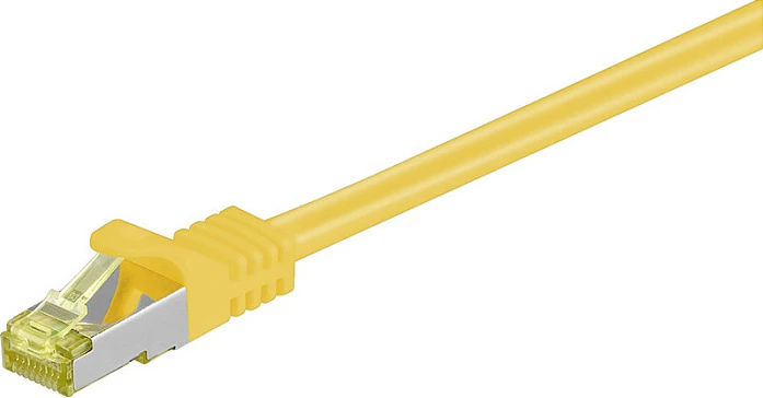 Kabllo rrjeti Goobay RJ-45 Cat 6a S/FTP (PiMF), 0.5 m, 500 MHz, e verdhë